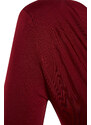 Trendyol Burgundy Degajee Collar Knitted Bodysuit