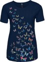 bonprix Tričko s potiskem motýlů Modrá