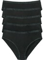 bonprix Vysoké kalhotky (5 ks v balení) Černá