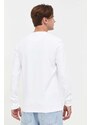 Bavlněné tričko s dlouhým rukávem Superdry bílá barva