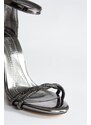 Fox Shoes Platinum Mirror Stones, Thin Heels, Women's Evening Dress Shoes