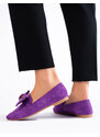 Purple suede loafers for women Shelvt