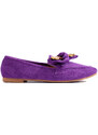 Purple suede loafers for women Shelvt