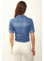 Bigdart 3460 Denim Shirt with Tied Skirt - Blue