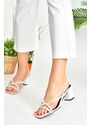 Fox Shoes White Women's Low Thick Heeled Casual Shoes