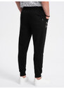 Ombre Men's sweatpants with decorative zippers - black