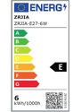 Eb8 T300 ZAČOUZENÁ LED Retro Edison žárovka DLOUHÁ E27, 6W