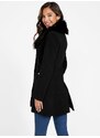 GUESS dámský kabát Oralia Faux-Fur Shawl černý XS