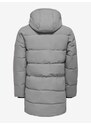 Světle šedý pánský prošívaný zimní kabát ONLY & SONS Carl - Pánské