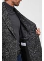 Kabát Calvin Klein pánský, černá barva, přechodný, dvouřadový