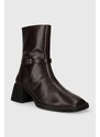 Kožené kotníkové boty Vagabond Shoemakers ANSIE dámské, hnědá barva, na plochém podpatku, 5645.301.35
