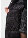 Vlněný kabát Twinset černá barva, přechodný, bez zapínání