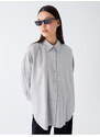 LC Waikiki Shirt Collar Plain Long Sleeve Poplin Women's Tunic