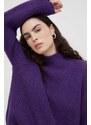 Vlněný svetr Marc O'Polo dámský, fialová barva, s pologolfem