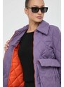 Vlněná bunda Beatrice B fialová barva, přechodná