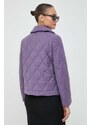 Vlněná bunda Beatrice B fialová barva, přechodná