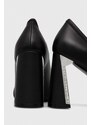 Kožené lodičky Karl Lagerfeld MASQUE černá barva, na podpatku, KL30720