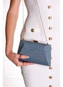 Paris Style Modrá společenská clutch kabelka Ariadne