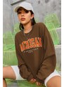 Madmext Mad Girls Brown Sweatshirt Mg785