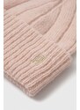 Čepice z vlněné směsi Tommy Hilfiger růžová barva
