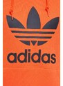 Bavlněná mikina adidas Originals pánská, oranžová barva, s kapucí, s potiskem