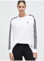 Bavlněné tričko s dlouhým rukávem adidas Originals bílá barva