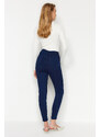 Trendyol Midnight Blue Jegging džíny s vysokým pasem