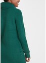 bonprix Pletené šaty s šálovým límcem Zelená