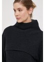 Vlněný svetr Calvin Klein dámský, černá barva, hřejivý, s golfem