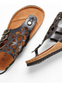 bonprix Pohodlné kožené sandály Černá