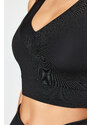 Trendyol Black Supported/Shaping V-Neck Knitted Sports Bra