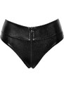 Noir Handmade Černé sexi brazílské kalhotky s vysokým pasem F276