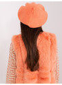 Fashionhunters Broskvový zimní baret s kašmírem