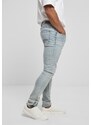 Pánské džíny Urban Classics Slim Fit Zip Jeans - světle modré