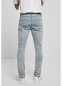 Pánské džíny Urban Classics Slim Fit Zip Jeans - světle modré