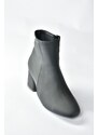 Fox Shoes Women's Black Nubuck Thick Heeled Boots