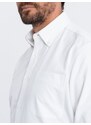 Ombre Clothing Pánská košile Oxford REGULAR - bílá V1 OM-SHOS-0108