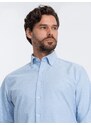 Ombre Clothing Pánská košile Oxford REGULAR - modrá V2 OM-SHOS-0114