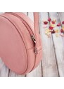 Kabelky od Hraběnky Dámská kulatá kožená crossbody PERUZZI na rameno; růžová