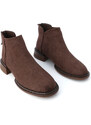 Marjin Women's Casual Boots & Booties With Zipper At The Back Efren Brown.