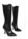 Fox Shoes R820020109 Women's Black Thin Heeled Boots