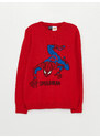 LC Waikiki Crew Neck Spiderman Patterned Long Sleeve Boy's Knitwear Sweater