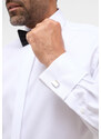 ETERNA Modern Fit bílá neprosvítající košile dlouhý rukáv Rypsový kepr Non Iron 100% bavlna Francouzská manžeta Límeček Kent