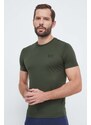 Bavlněné tričko EA7 Emporio Armani zelená barva, s potiskem