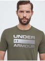 Tričko Under Armour zelená barva, s potiskem, 1329582