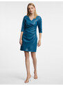 Orsay Modré dámské koženkové šaty - Dámské