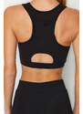 Trendyol Black Medium Support/Shaping Back Pocket Detail Knitted Sports Bra