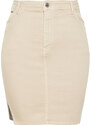 Trendyol Curve Beige A-line Denim Skirt