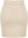 Trendyol Curve Beige A-line Denim Skirt