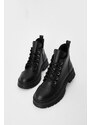 Marjin Women's Lace-up Thick Sole Boots Boots Konifa Black.